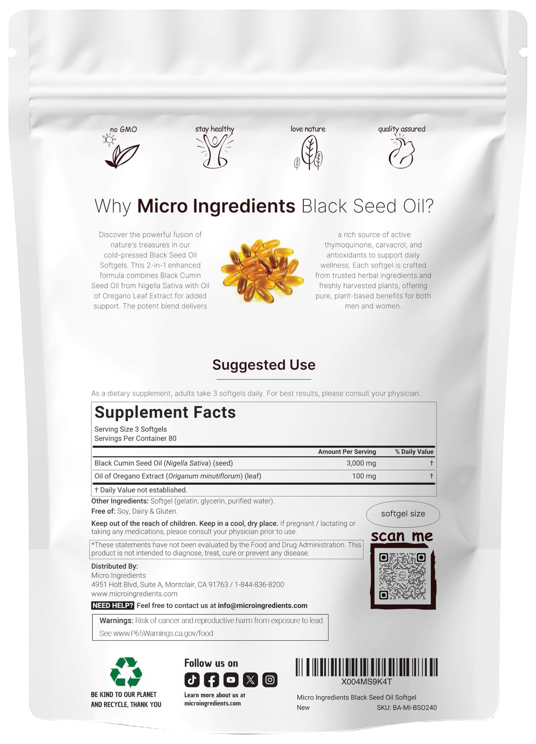 Micro Ingredients detalle de cápsula blanda resaltando facilidad de ingestión