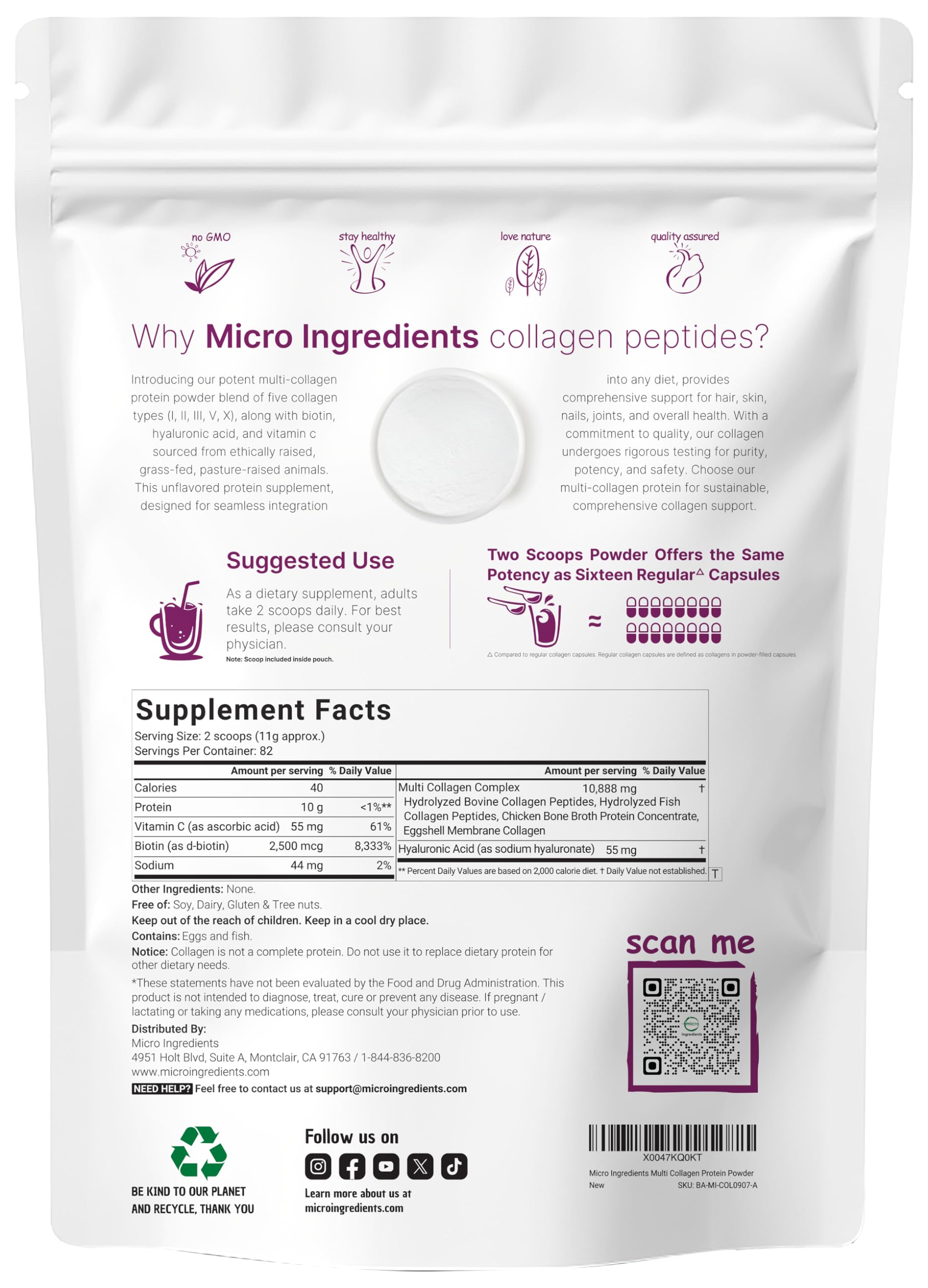 Micro Ingredients textura del polvo cercano que muestra finura y fácil disolución