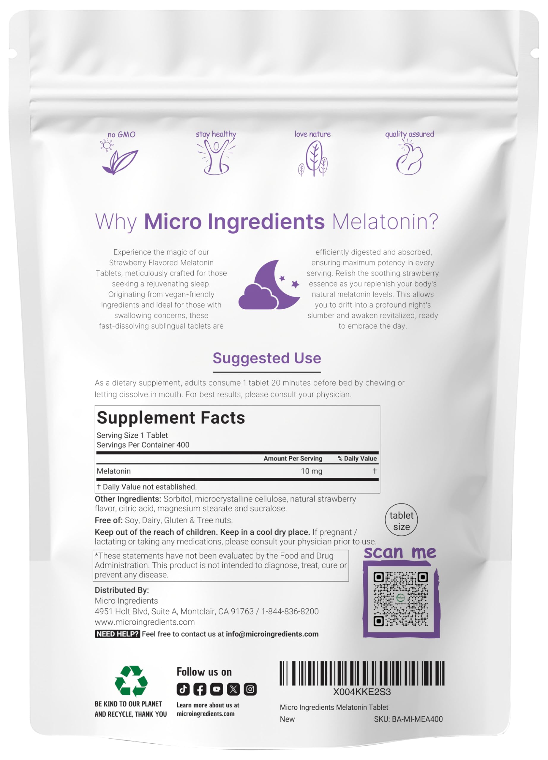 Micro Ingredients primer plano de la textura de la tableta, fácil disolución