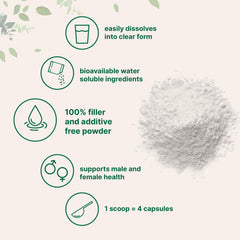 Micro Ingredients polvo disolviéndose en agua clara para mezcla rápida