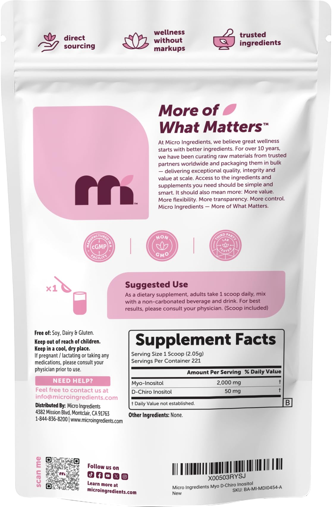 Micro Ingredients en batidora ilustrando uso en batidos nutritivos
