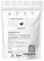 Micro Ingredients envase abierto con softgels mostrando cantidad y conveniencia