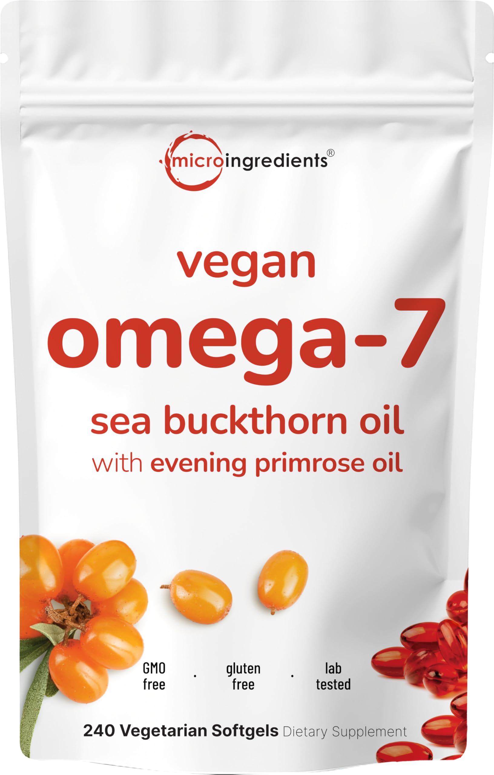 Micro Ingredients envase frontal mostrando 240 cápsulas y beneficios veganos