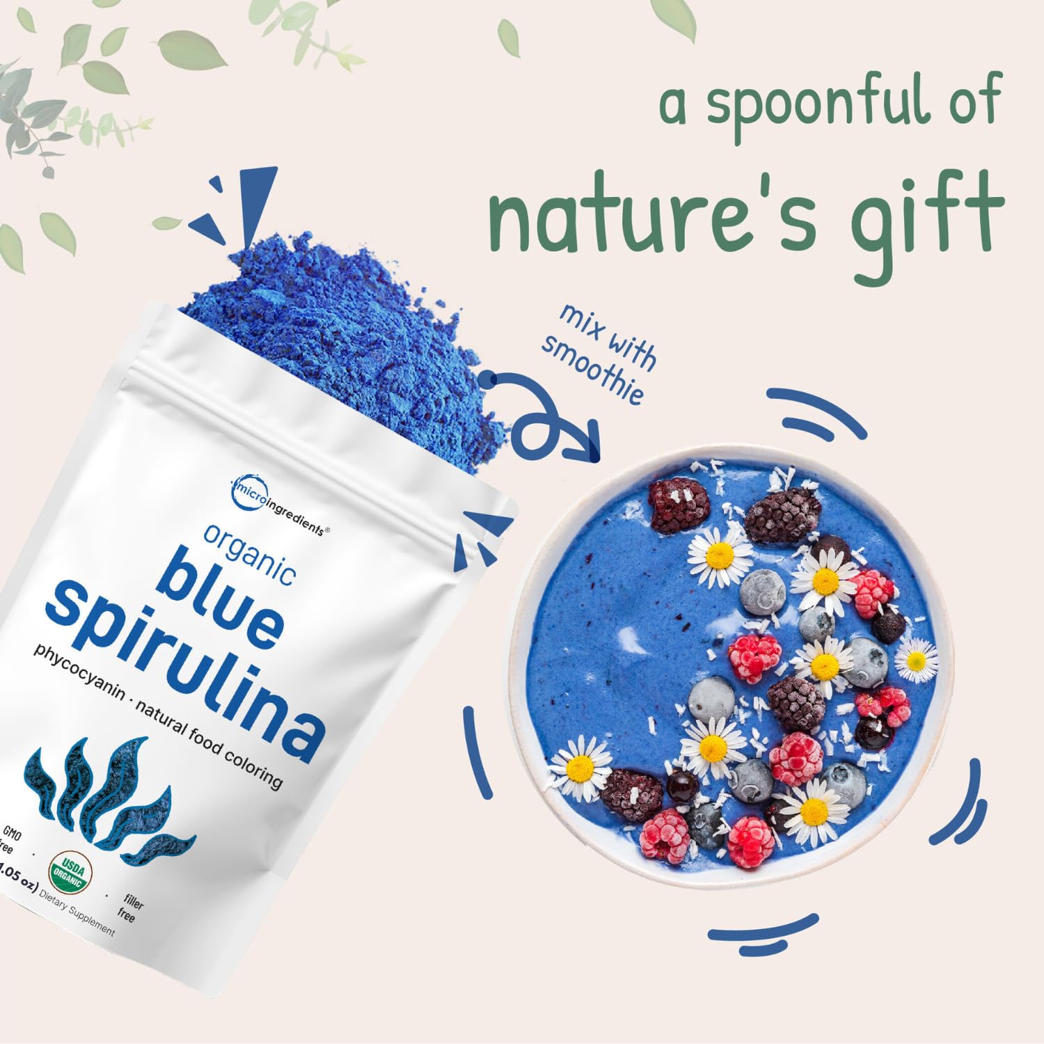 Micro Ingredients espirulina azul usada en glaseado de pastel para color natural