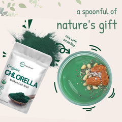 Micro Ingredients chlorella etiqueta, detalle de ingredientes orgánicos y sin aditivos