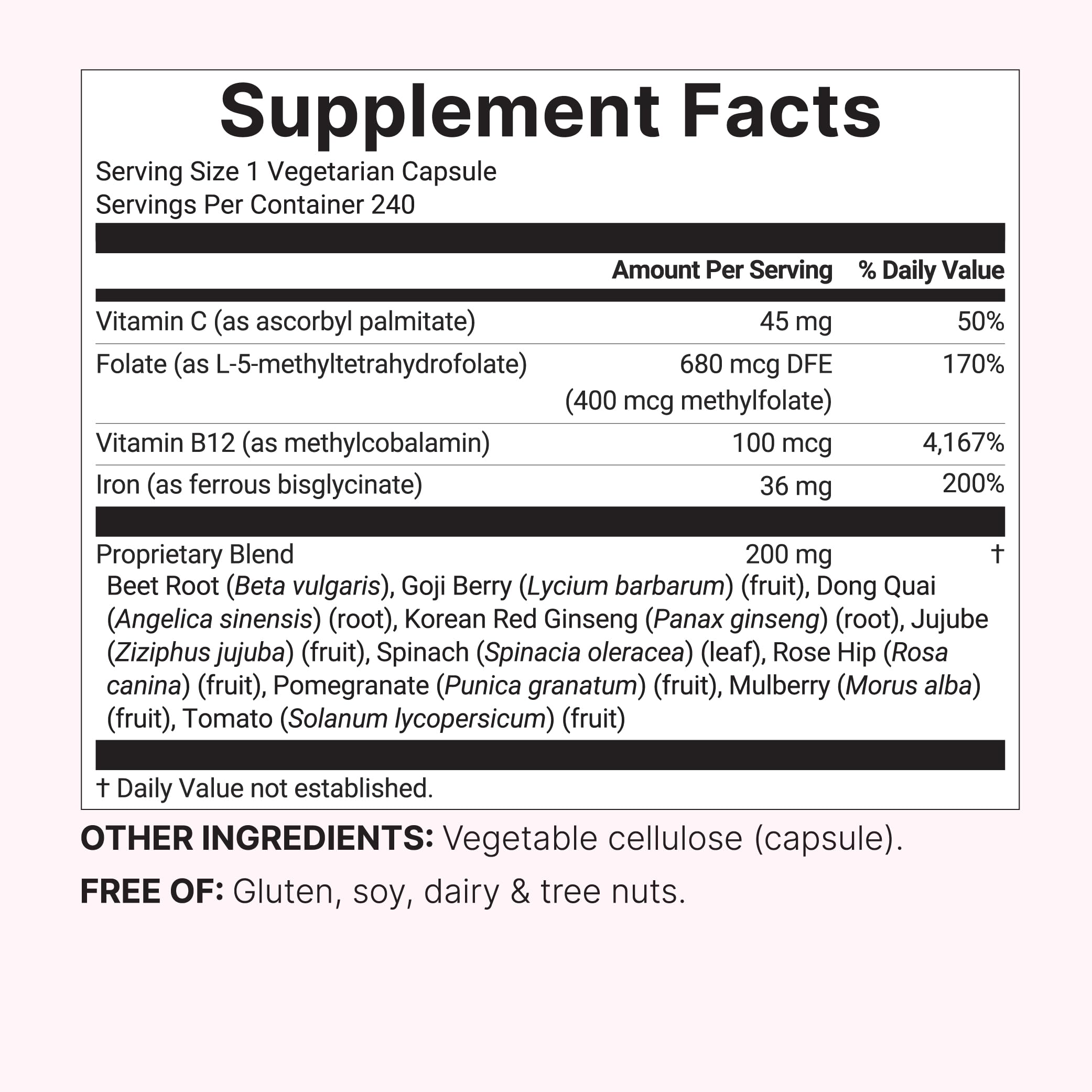 Micro Ingredients frasco abierto con 240 cápsulas para suministro prolongado