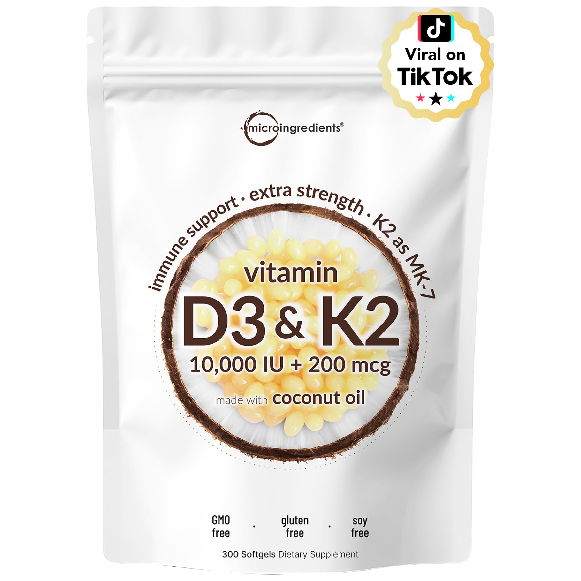 Micro Ingredients frasco delantero mostrando la marca y beneficio de dosis concentrada