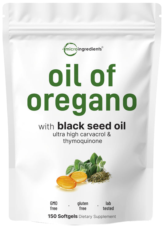 Micro Ingredients frasco delantero mostrando 150 softgels y etiqueta clara