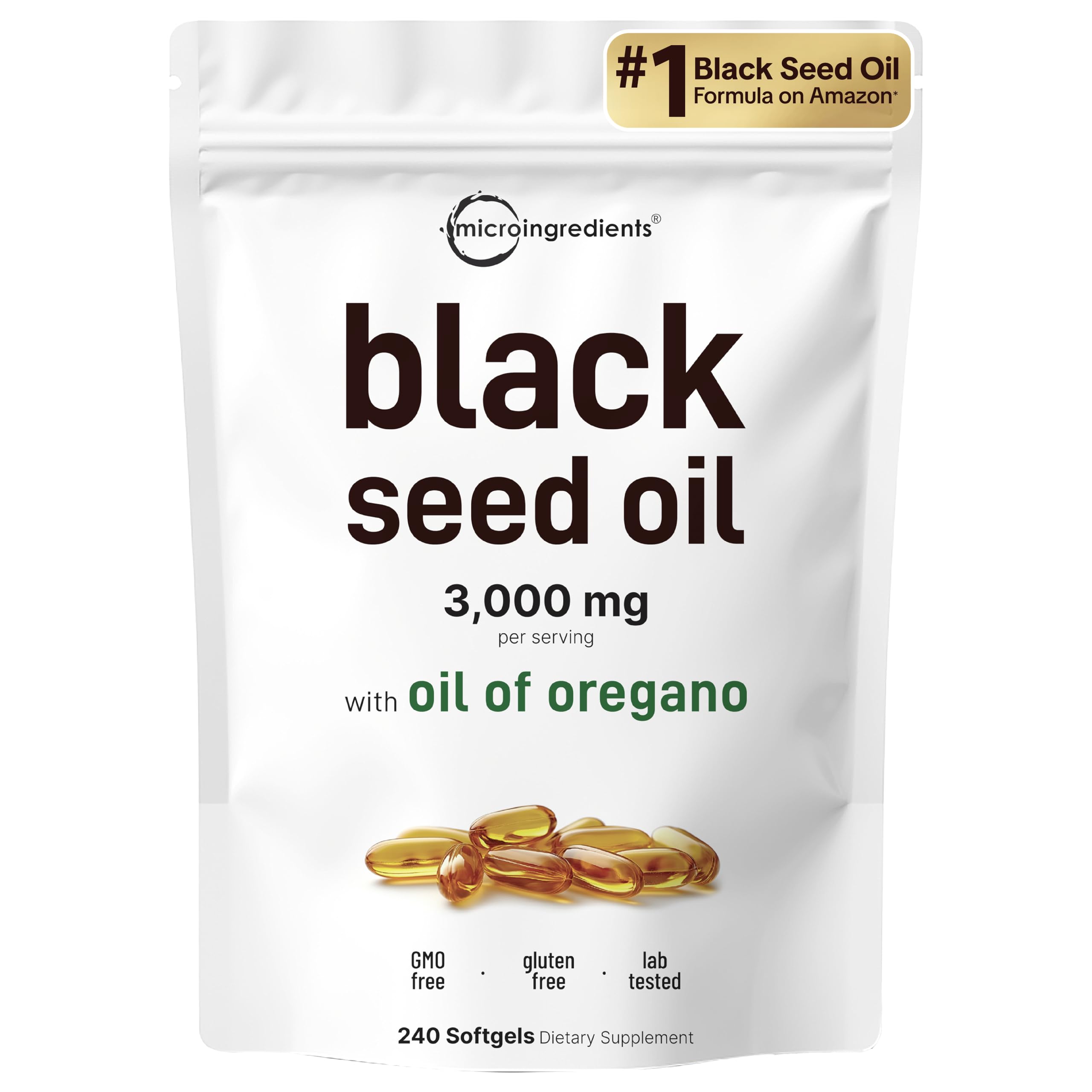Micro Ingredients frasco delantero mostrando etiqueta y conteo 240