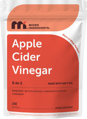 Micro Ingredients frasco frontal mostrando 240 softgels y diseño claro
