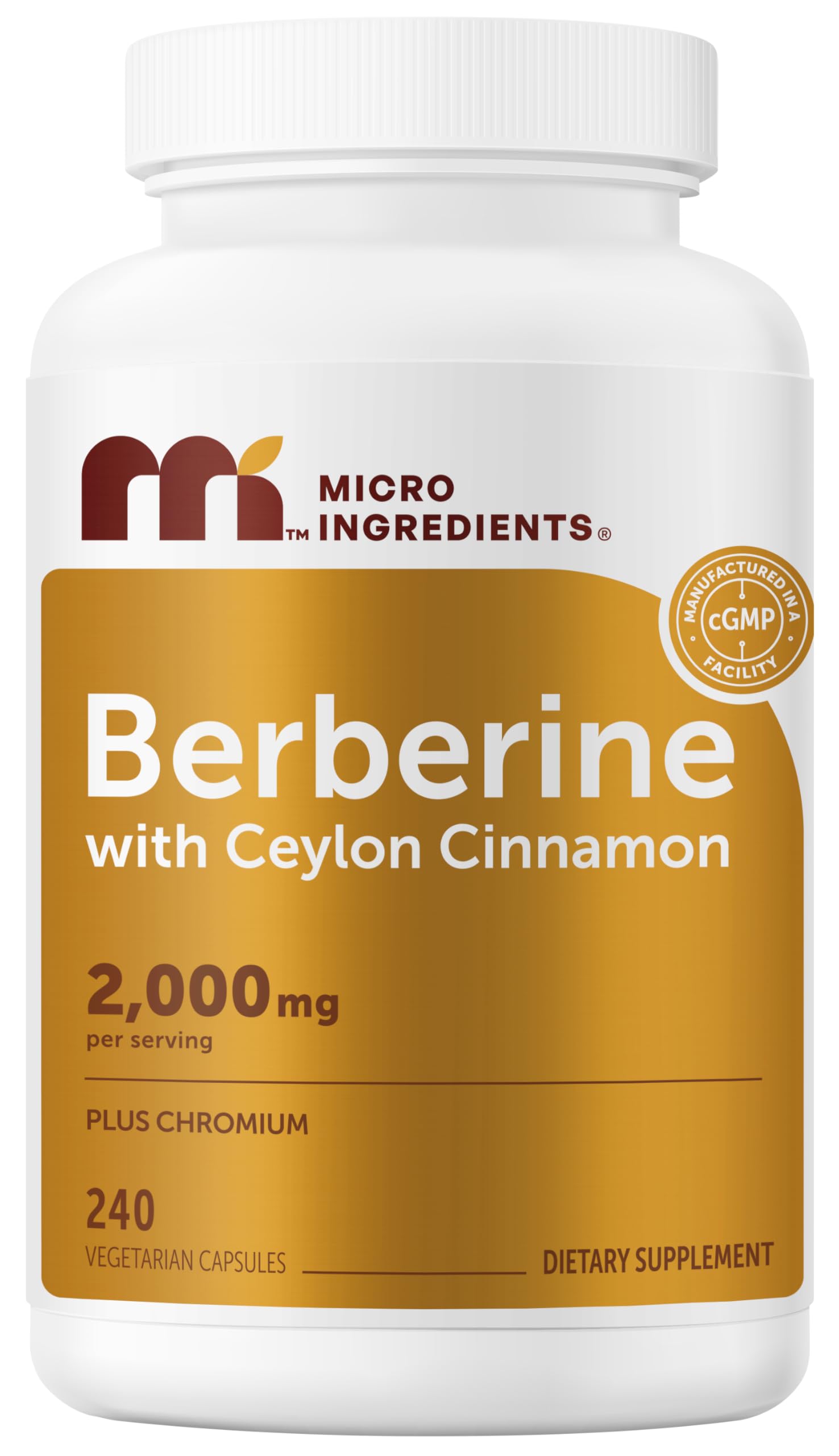 Micro Ingredients frasco frontal mostrando etiqueta clara y beneficio de concentración