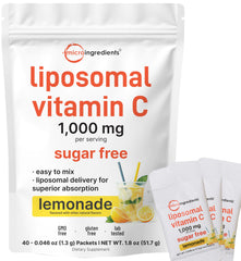 Micro Ingredients frente del empaque mostrando 40 sobres y beneficio de conveniencia