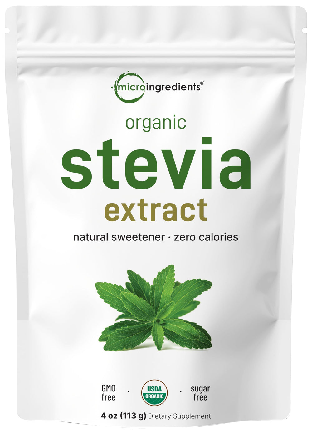 Micro Ingredients frente del envase mostrando el diseño y beneficio orgánico