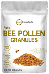 Micro Ingredients bolsa frontal mostrando polen en gránulos y conservación