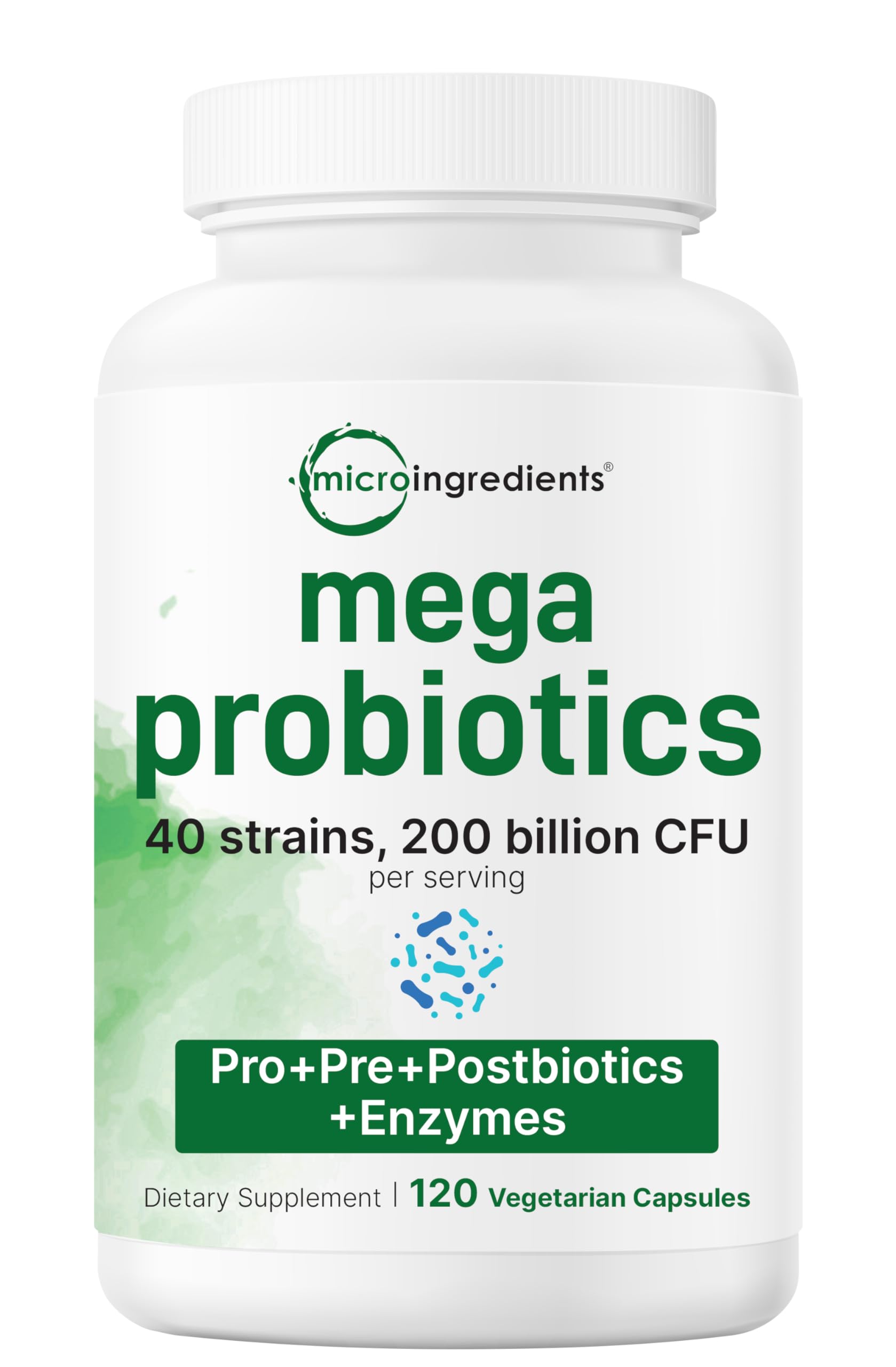 Micro Ingredients frasco frontal mostrando la etiqueta y beneficios principales
