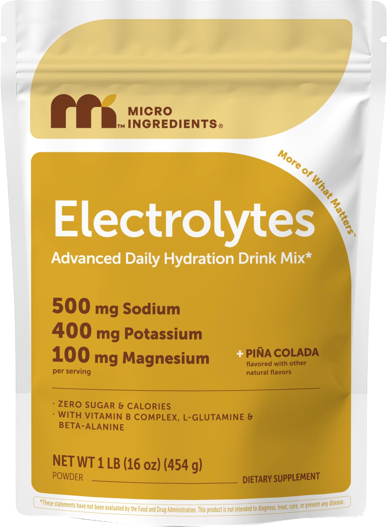 Micro Ingredients vista frontal del envase mostrando el diseño y beneficios