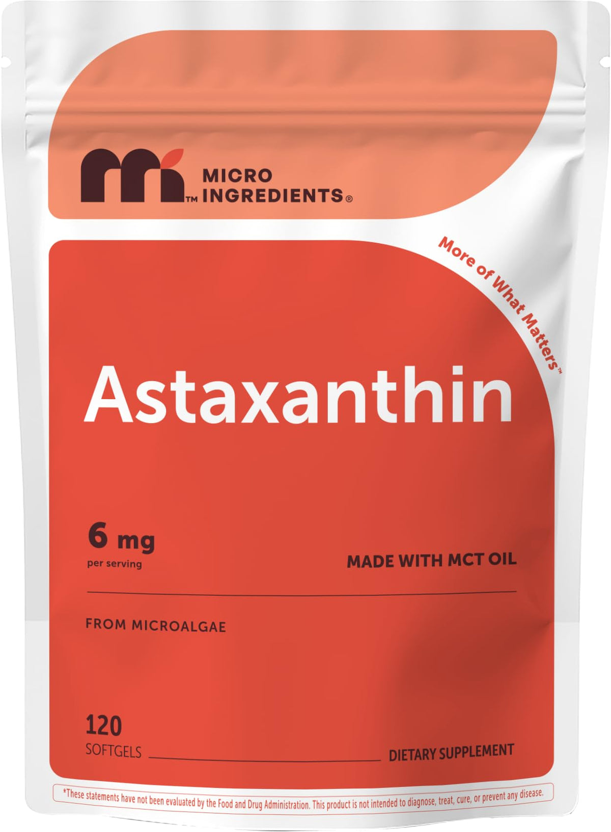 Micro Ingredients frontal del envase mostrando astaxantina y beneficios claros