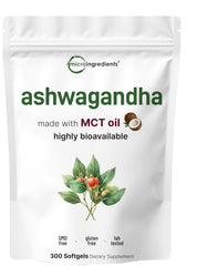Micro Ingredients vista frontal del envase mostrando 300 softgels y beneficios