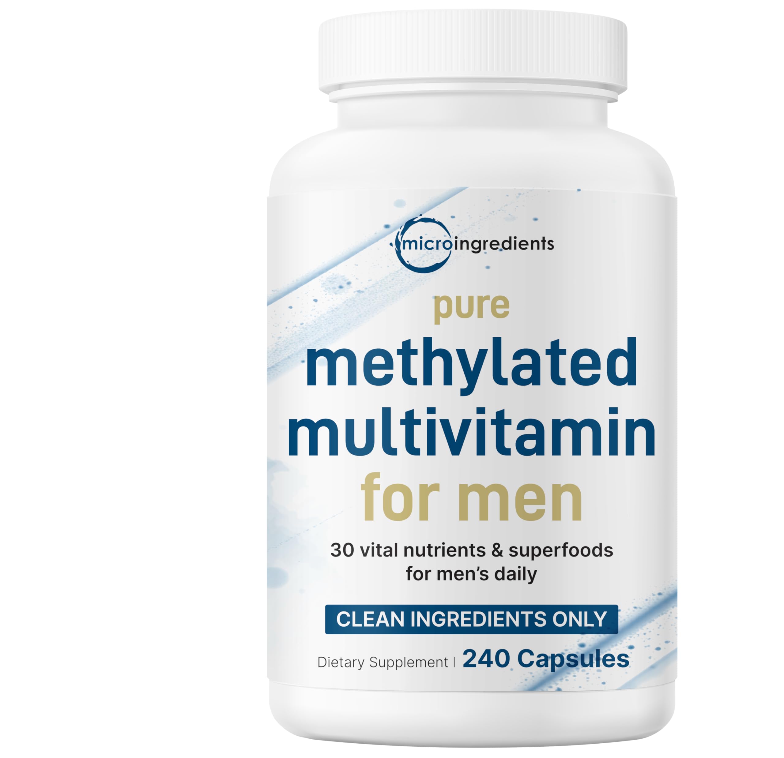 Micro Ingredients envase frontal del multivitamínico para visión rápida de etiqueta y ventajas