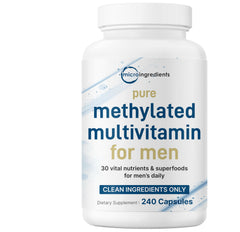 Micro Ingredients envase frontal del multivitamínico para visión rápida de etiqueta y ventajas