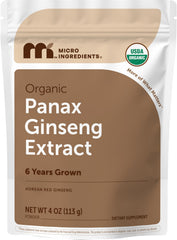Micro Ingredients paquete frontal que muestra 4 oz y ginseng orgánico, confianza en la compra
