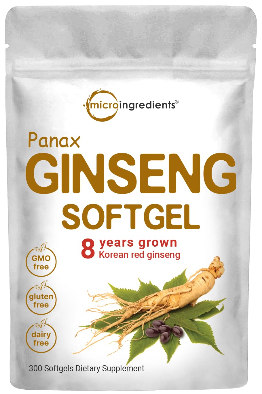 Micro Ingredients frasco frontal del ginseng rojo coreano, alta concentración
