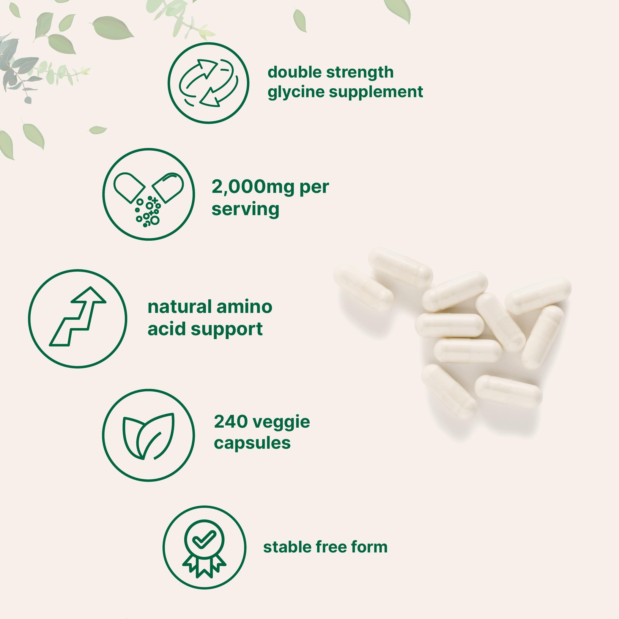 Micro Ingredients polvo de glicina en detalle que transmite pureza y buena disolución