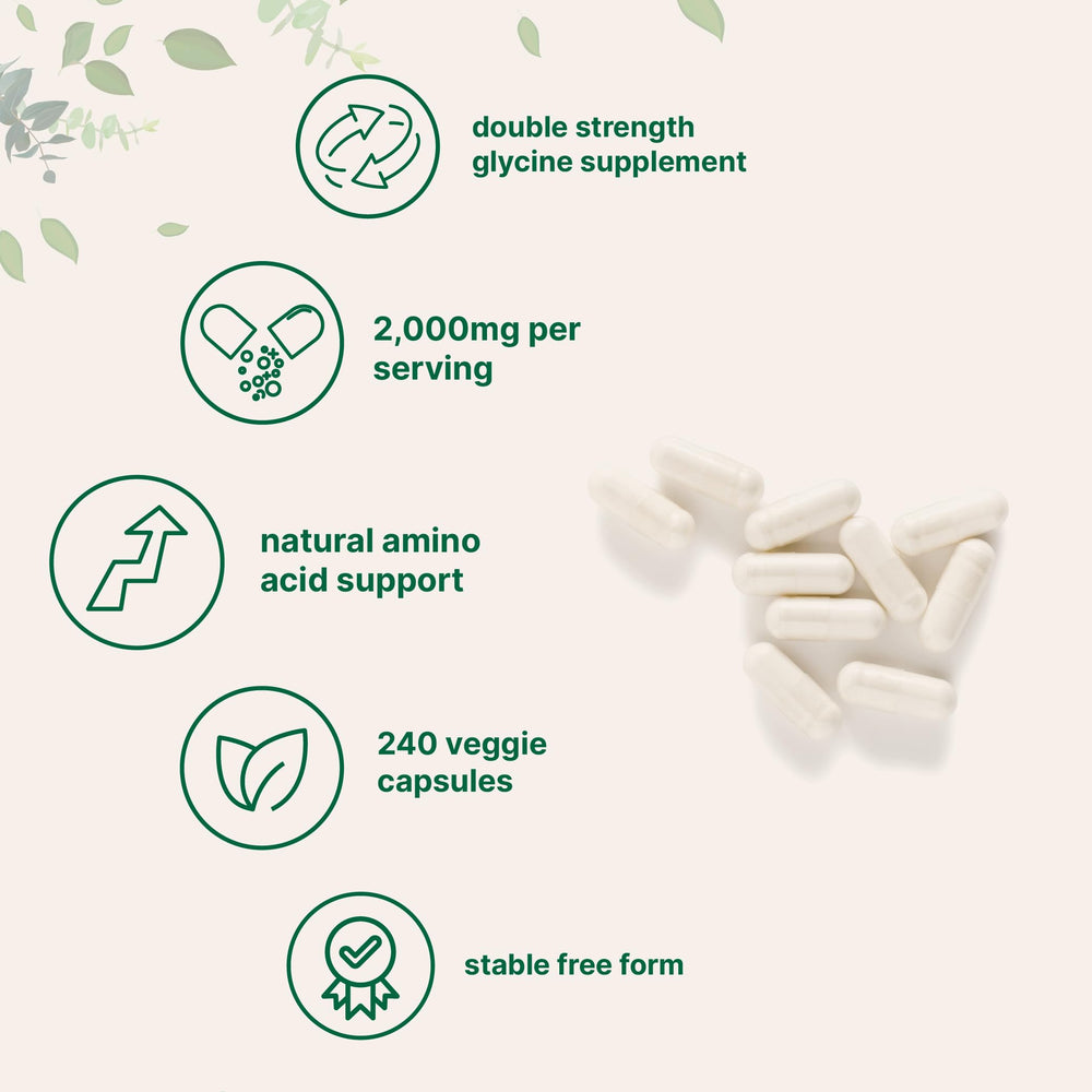 Micro Ingredients polvo de glicina en detalle que transmite pureza y buena disolución