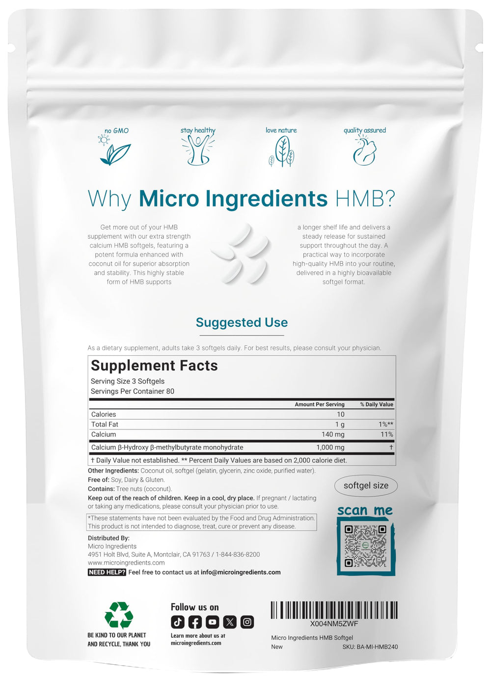 Micro Ingredients primer plano de softgel con textura suave y absorción mejorada
