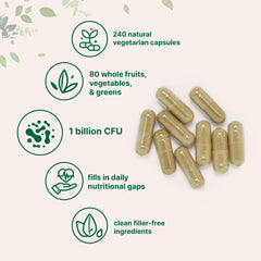 Micro Ingredients mezcla de superalimentos ilustrada con beneficios antioxidantes