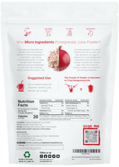 Micro Ingredients primer plano de textura del polvo de granada, color intenso y fino