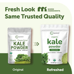 Micro Ingredients polvo de kale añadido a un batido verde para un aporte vegetal práctico