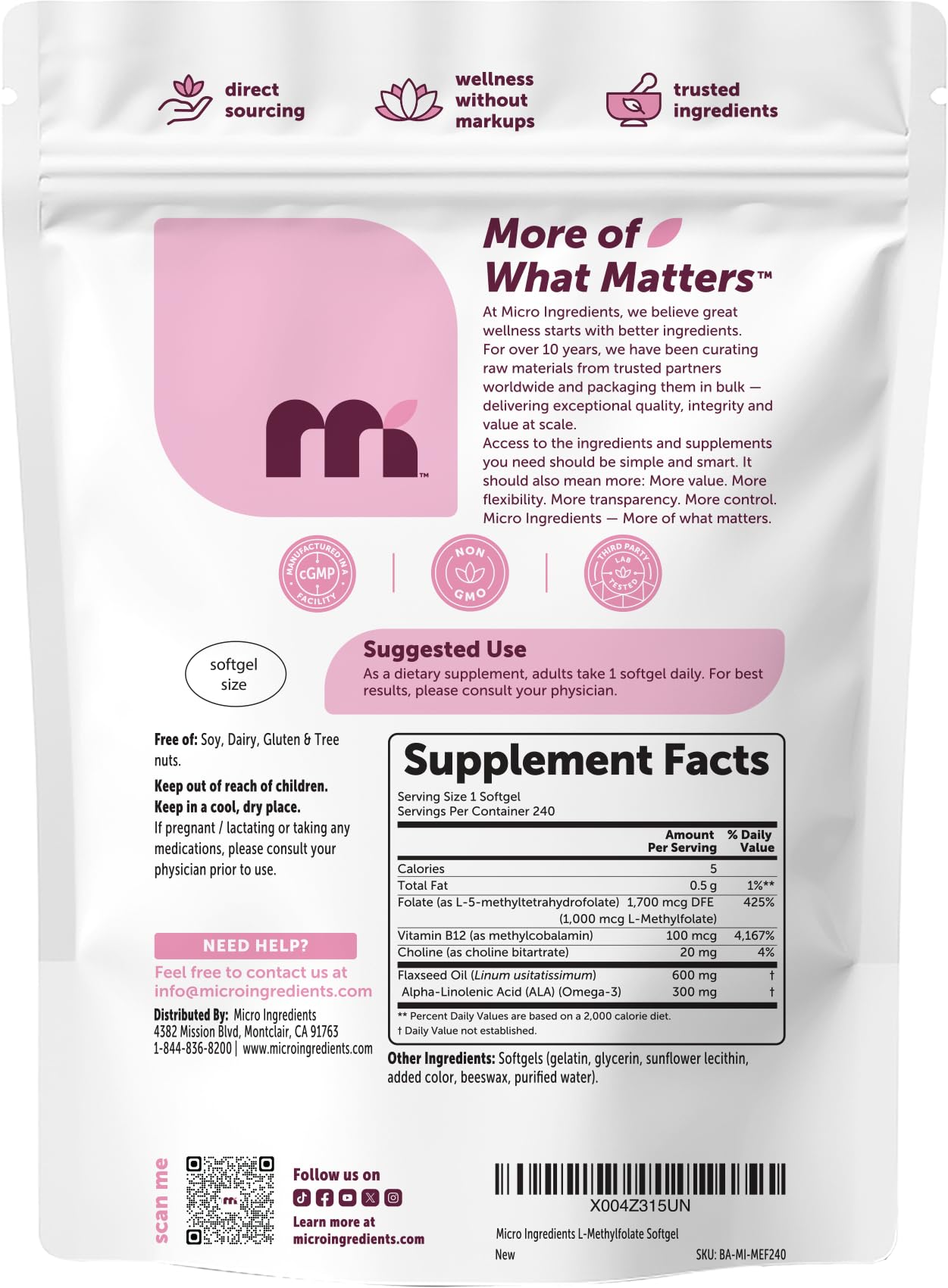 Comparación de tamaño Micro Ingredients cápsula junto a monedas para referencia de escala