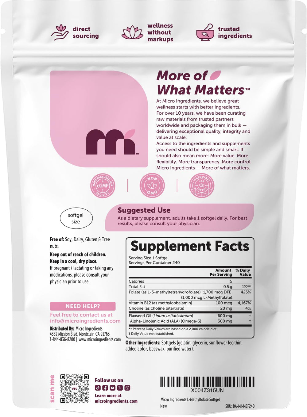 Comparación de tamaño Micro Ingredients cápsula junto a monedas para referencia de escala