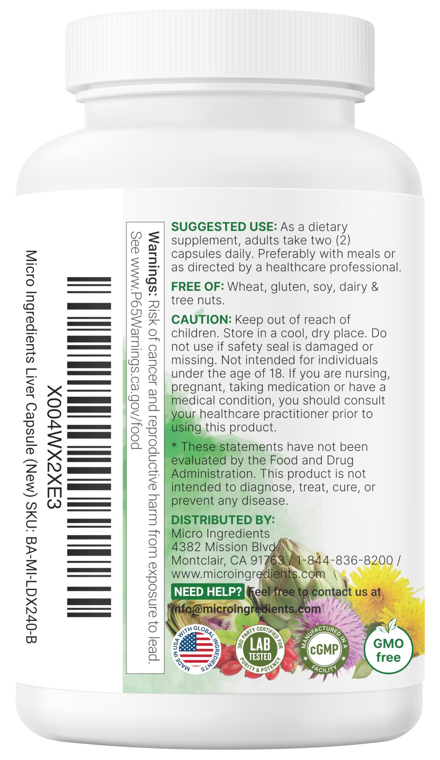 Micro Ingredients frasco en mano para comparar tamaño y porciones