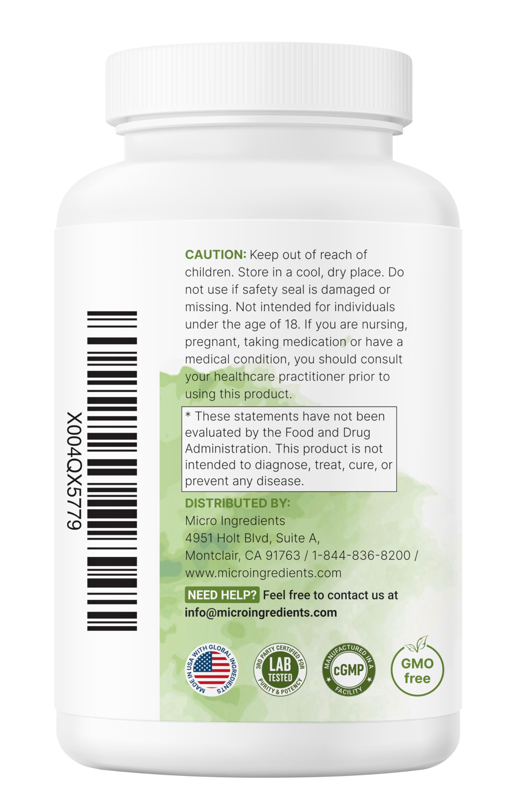 Micro Ingredients sello de lote y pruebas de terceros para confianza