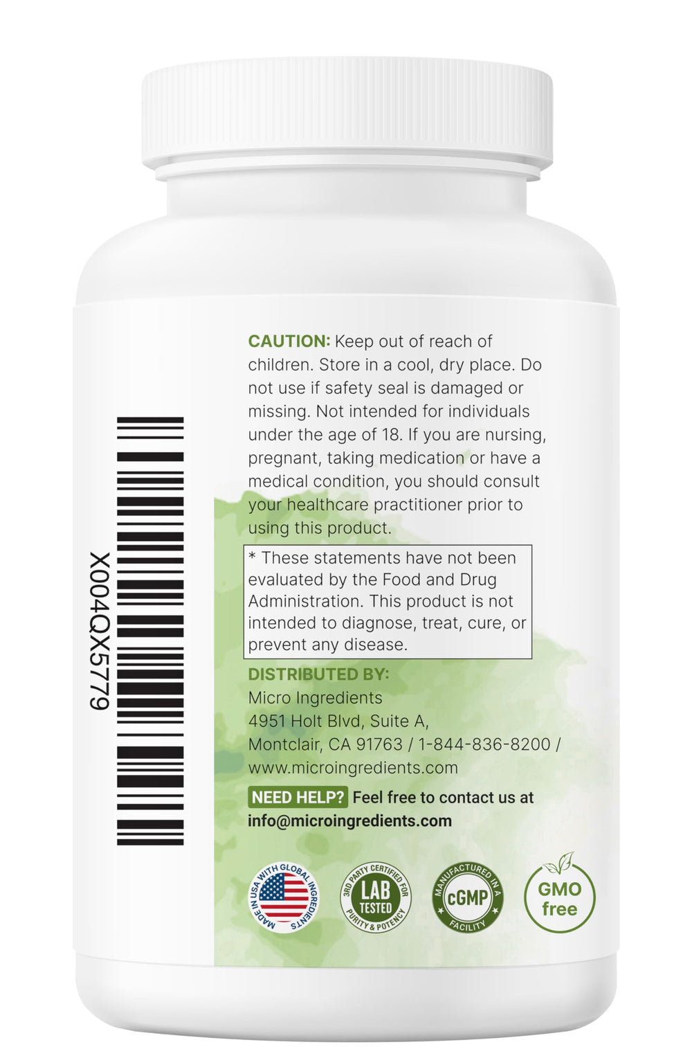 Micro Ingredients sello de lote y pruebas de terceros para confianza