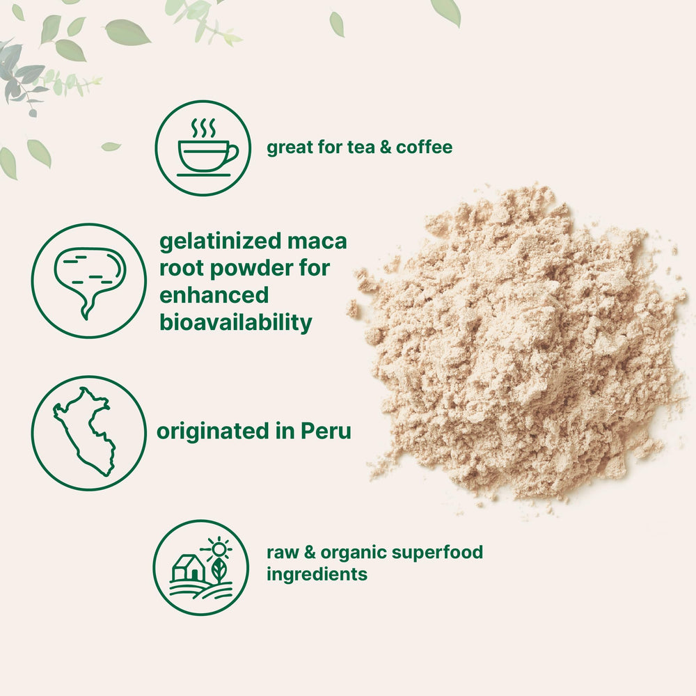Micro Ingredients maca añadida a batido cremoso para energía vegetal