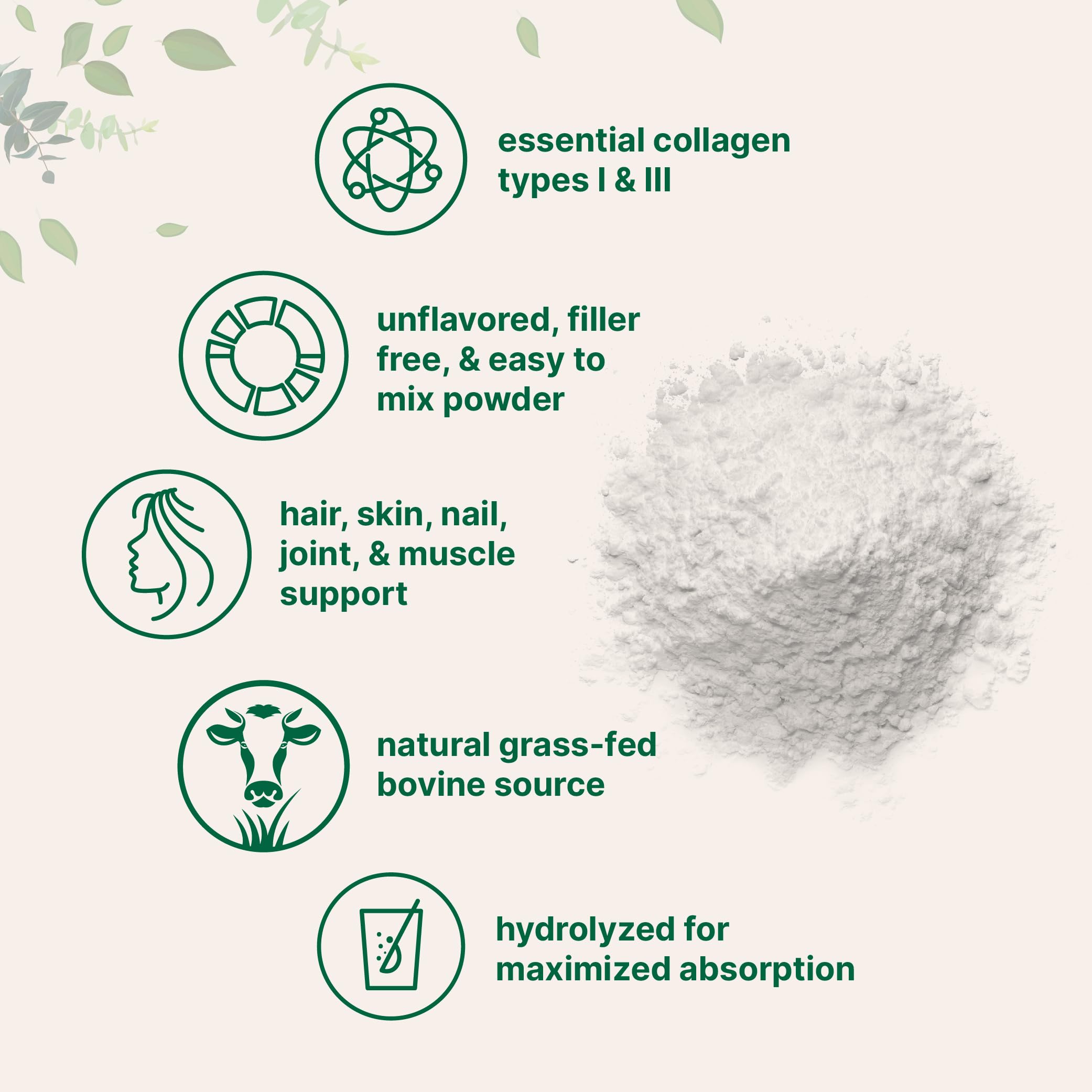Micro Ingredients cuchara con porción de colágeno, control fácil de dosis