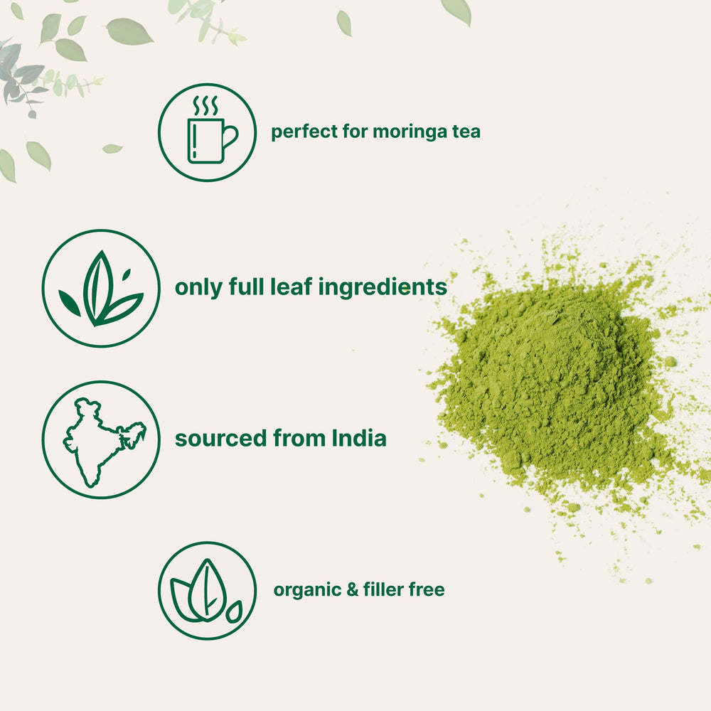 Micro Ingredients moringa añadida a un batido, aporta nutrientes vegetales