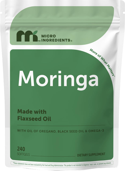 Micro Ingredients frasco frontal con softgels mostrando dosis y suministro