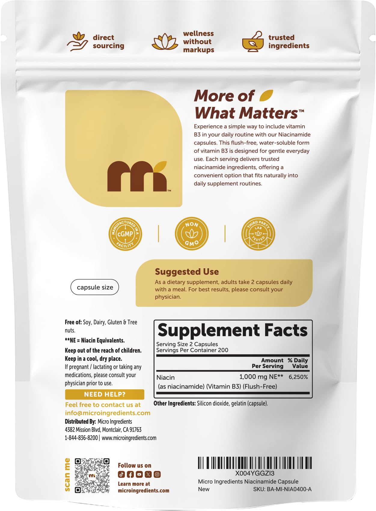 Micro Ingredients pouch en mesa estilo de vida resaltando suministro duradero