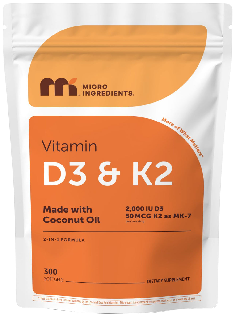 Micro Ingredients envase frontal mostrando 300 softgels y beneficios claros