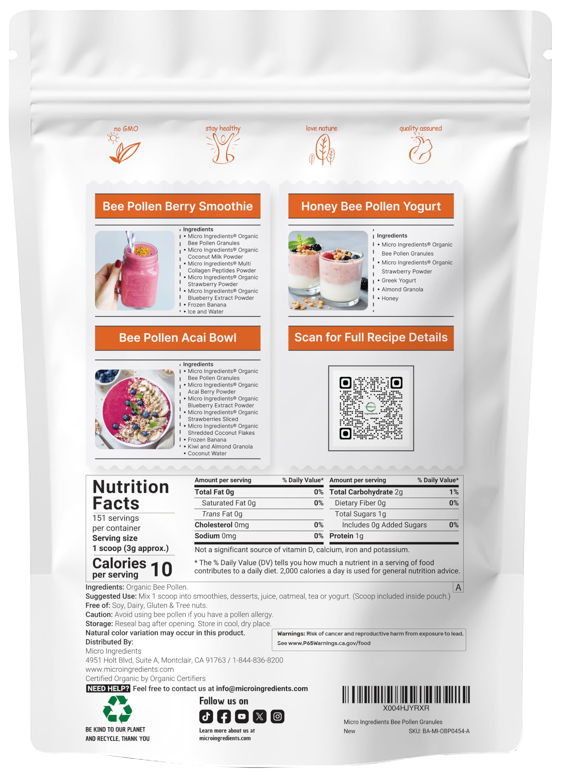 Micro Ingredients toma cercana de gránulos mostrando textura y frescura nutritiva