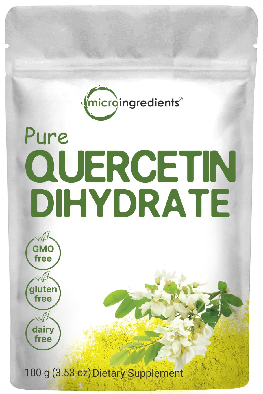 Micro Ingredients empaque frontal del producto que muestra etiqueta clara y pura