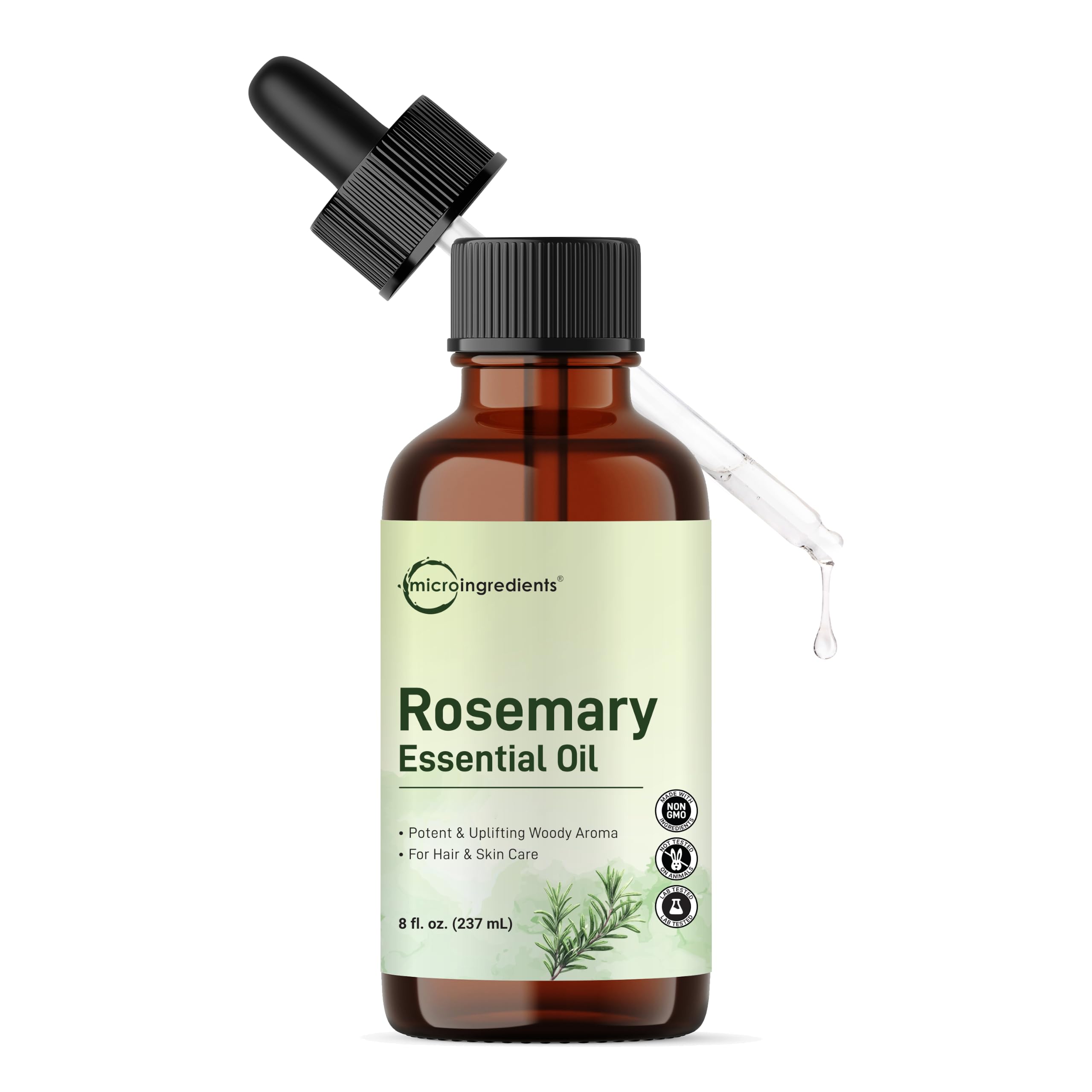 Micro Ingredients botella junto a una regla para comparar tamaño práctico
