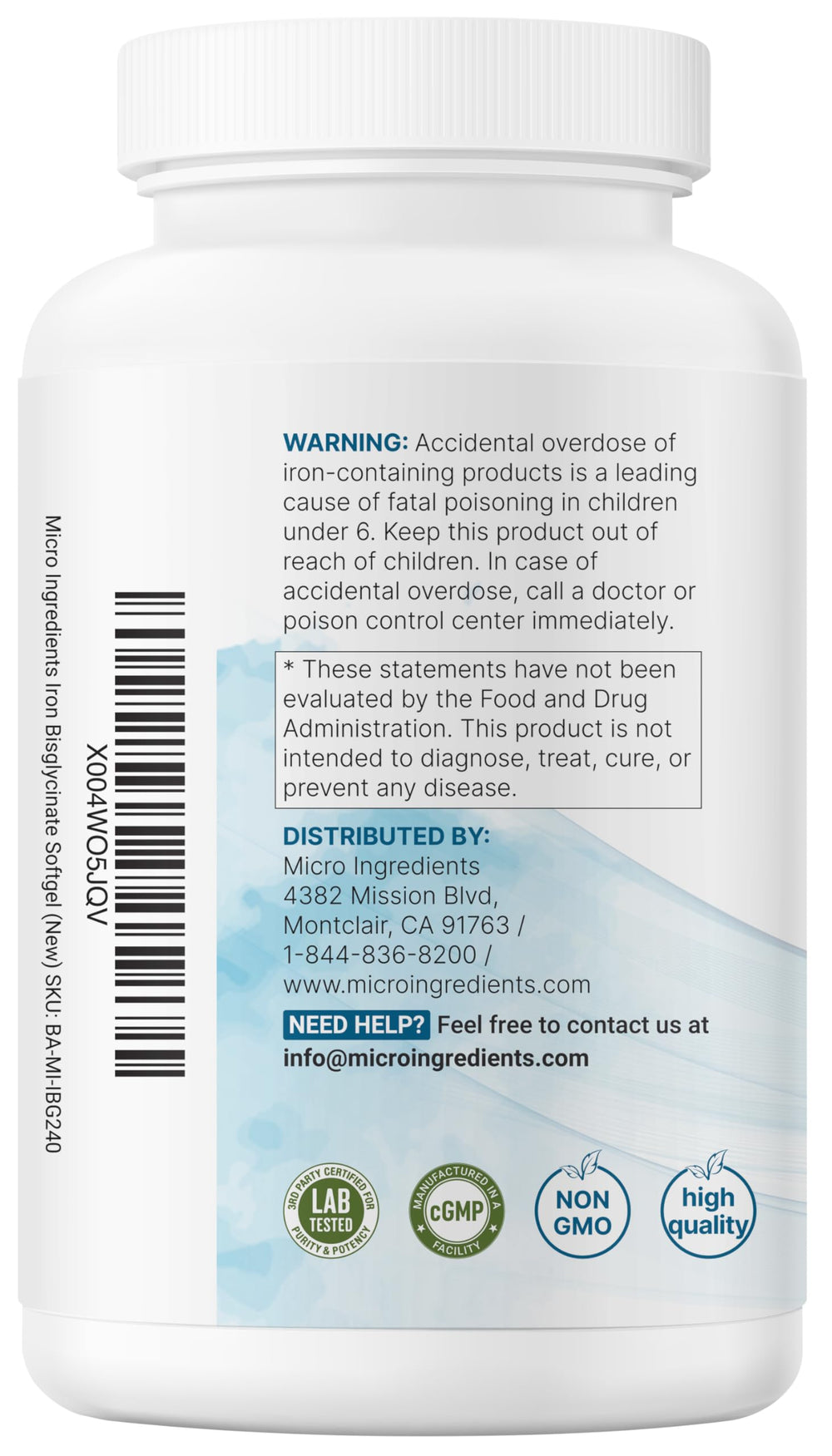 Micro Ingredients sello de calidad cGMP y pruebas de laboratorio independientes
