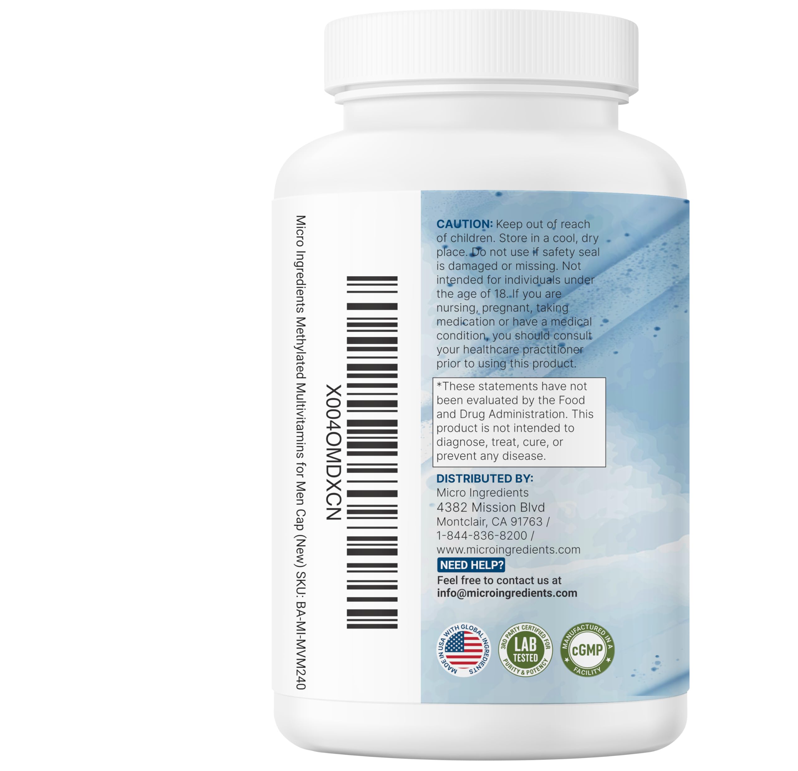 Micro Ingredients sello de calidad y pruebas de laboratorio para confianza en manufactura