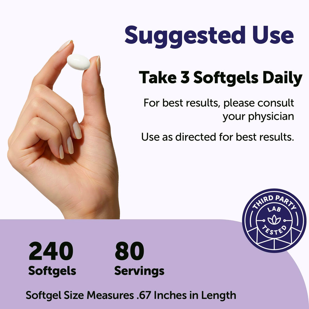 Micro Ingredients softgel en mano para ver escala y facilidad de toma