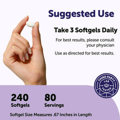 Micro Ingredients softgel en mano para ver escala y facilidad de toma